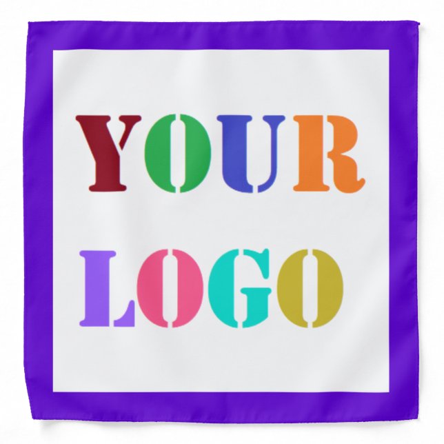 Custom Company Logo or Photo Bandana Choose Colors (Front)