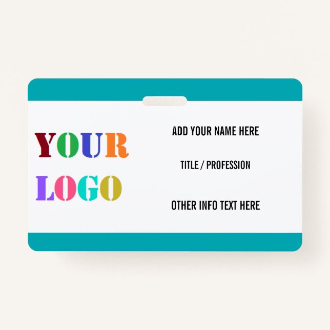 Custom Company Logo or Photo Name Business Badge (Front)