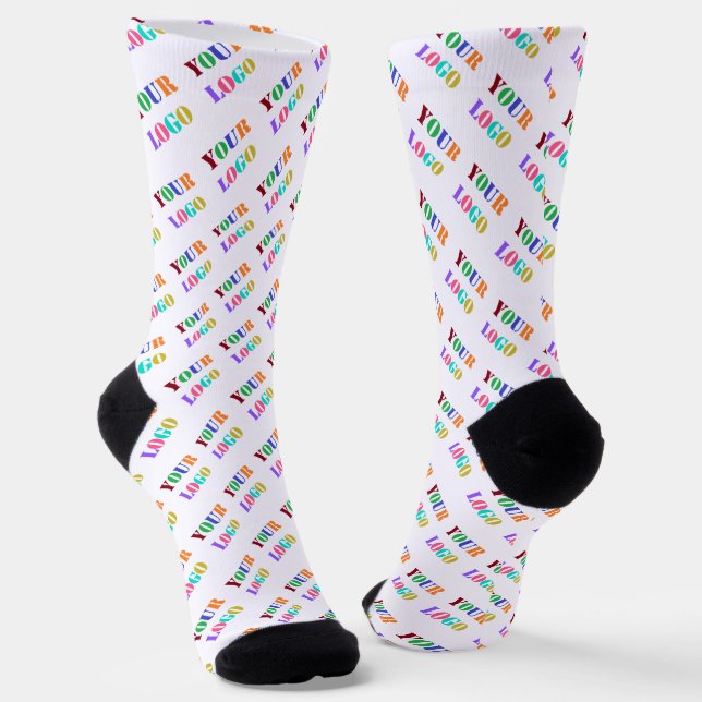 Custom Company Logo or Photo Socks Your Colors (Angled)