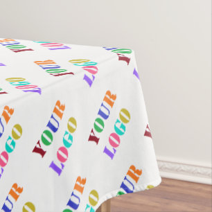 Custom Company Logo or Photo Tablecloth Your Color