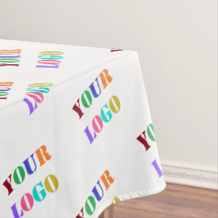 Custom Company Logo or Photo Tablecloth Your Color