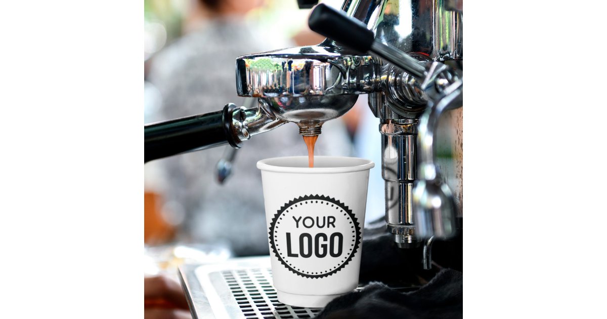 Custom Company Logo Paper Cups | Zazzle