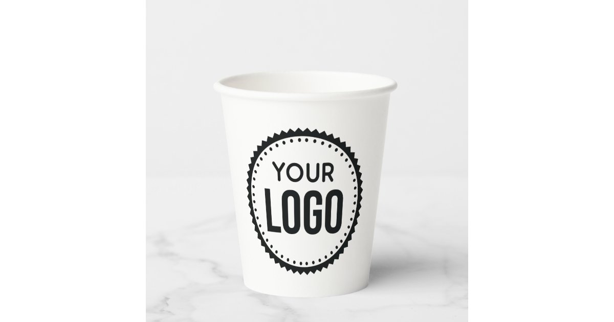 Custom Company Logo Paper Cups Zazzle