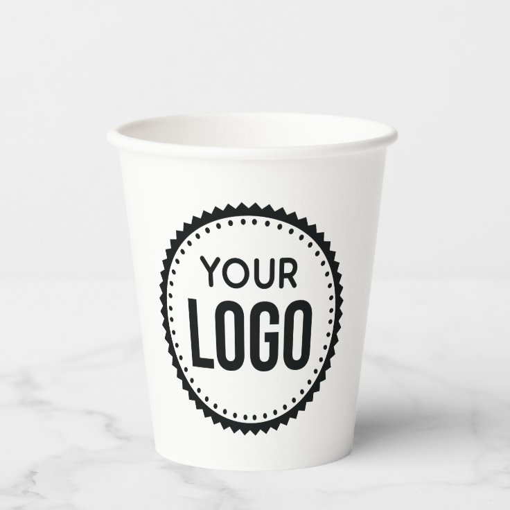 Custom Company Logo Paper Cups | Zazzle