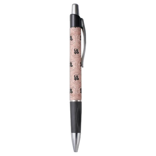 Custom Company Logo Pattern on Rose Gold Glitter Pen