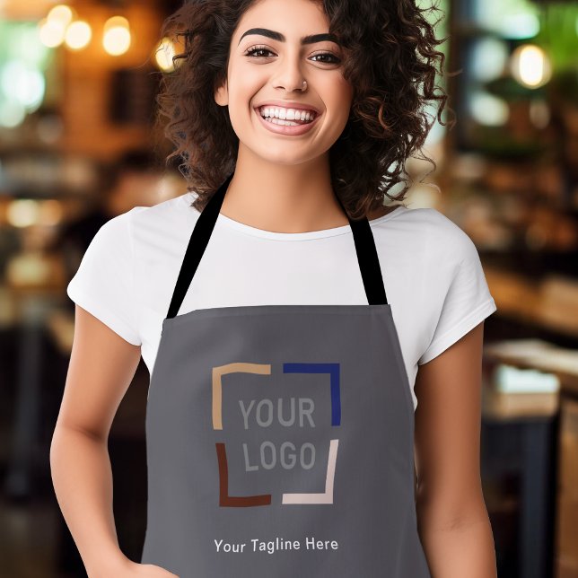 Custom Company Logo personalized smokey gray Apron (Custom Company Logo personalized smokey gray Apron)