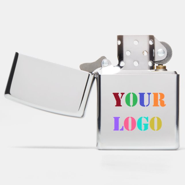 Custom Company Logo Personalized Zippo Lighter (Opened)