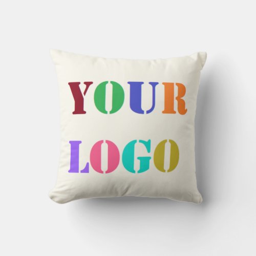 Custom Company Logo Photo Business Throw Pillow