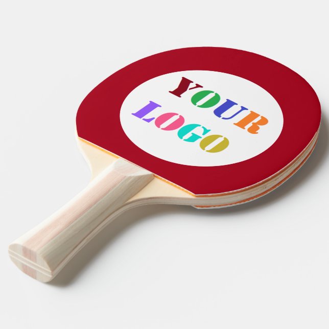 Custom Company Logo Ping Pong Paddle Your Colors (Front Angle)