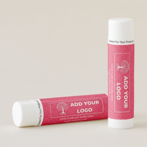 Custom Company Logo Pink Background Paraben Free  Lip Balm