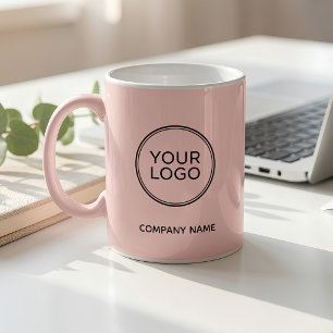 Custom Company Logo Pink Personalized Coffee Mug