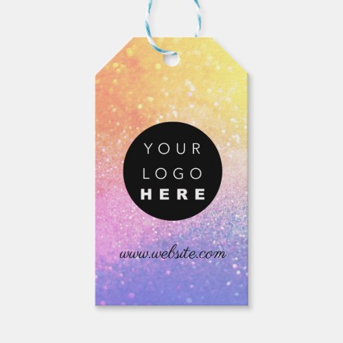 Custom Company Logo Product Description Rainbow Gift Tags