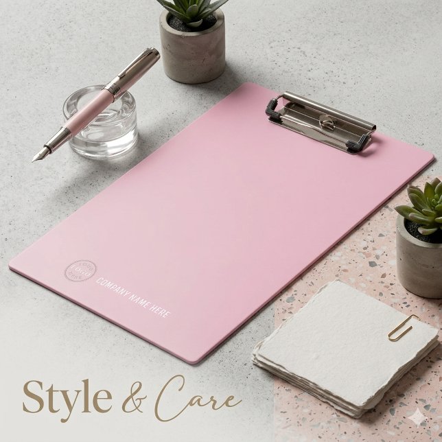 Custom Company Logo Professional Office Light Pink Clipboard (Custom Company Logo Professional Office Light Pink Clipboard)