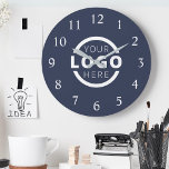 Custom Company Logo Promotional Branded Large Clock<br><div class="desc">Add your custom business corporate logo to create a unique wall clock. Makes a great promotional giveaway or corporate gift for customers,  vendors,  employees or other special people. Choose from different clock shapes and sizes. No minimum quantity,  no setup fees.</div>