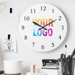 Custom Company Logo Promotional Branded Large Clock<br><div class="desc">Add your custom business corporate logo to create a unique wall clock. Makes a great promotional giveaway or corporate gift for customers,  vendors,  employees or other special people. Choose from different clock shapes and sizes. No minimum quantity,  no setup fees.</div>