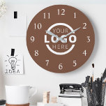 Custom Company Logo Promotional Branded Large Clock<br><div class="desc">Add your custom business corporate logo to create a unique wall clock. Makes a great promotional giveaway or corporate gift for customers,  vendors,  employees or other special people. Choose from different clock shapes and sizes. No minimum quantity,  no setup fees.</div>