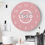 Custom Company Logo Promotional Branded Large Clock<br><div class="desc">Add your custom business corporate logo to create a unique wall clock. Makes a great promotional giveaway or corporate gift for customers,  vendors,  employees or other special people. Choose from different clock shapes and sizes. No minimum quantity,  no setup fees.</div>