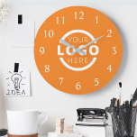 Custom Company Logo Promotional Branded Large Clock<br><div class="desc">Add your custom business corporate logo to create a unique wall clock. Makes a great promotional giveaway or corporate gift for customers,  vendors,  employees or other special people. Choose from different clock shapes and sizes. No minimum quantity,  no setup fees.</div>