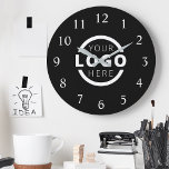 Custom Company Logo Promotional Branded Large Clock at Zazzle