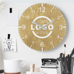 Custom Company Logo Promotional Branded Round Clock<br><div class="desc">Add your custom business corporate logo to create a unique wall clock. Makes a great promotional giveaway or corporate gift for customers,  vendors,  employees or other special people. Choose from different clock shapes and sizes. No minimum quantity,  no setup fees.</div>