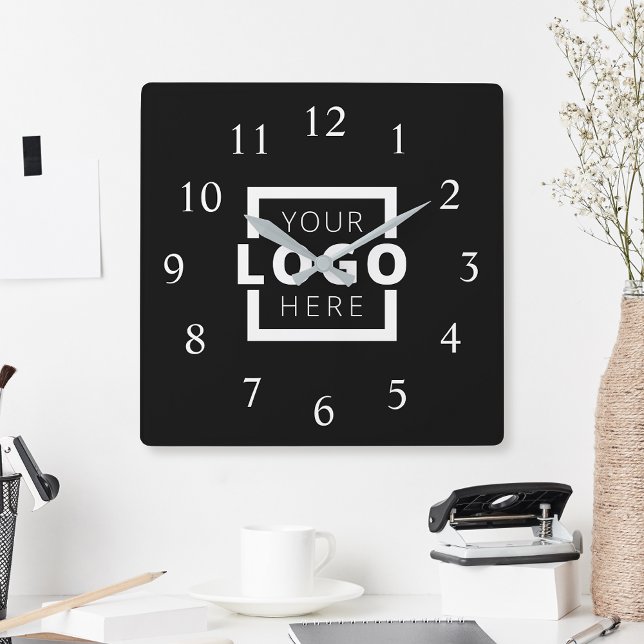 Custom Company Logo Promotional Branded Square Wall Clock (Creator Uploaded)