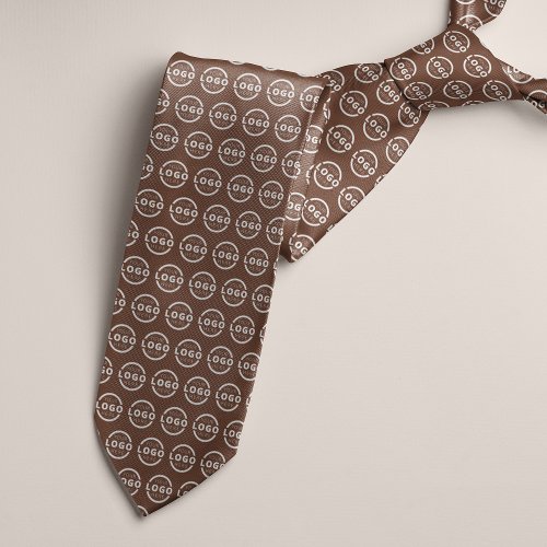 Custom Company Logo Promotional Business Brown Neck Tie