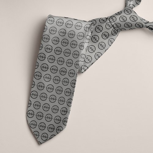 Custom Company Logo Promotional Business Gray Neck Tie