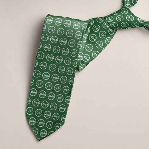 Custom Company Logo Promotional Business Green Neck Tie