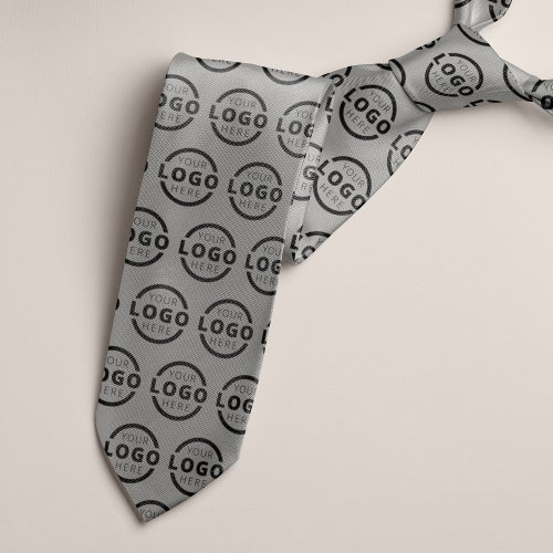 Custom Company Logo Promotional Business Grey Neck Tie