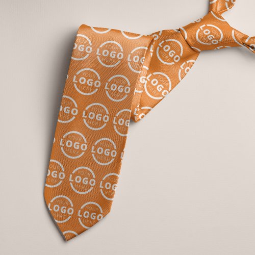 Custom Company Logo Promotional Business Orange Neck Tie