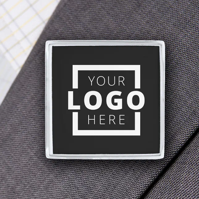 Custom Company Logo Promotional Business Silver Finish Lapel Pin | Zazzle