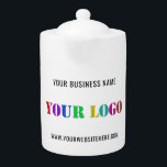 Custom Company Logo Promotional Business Teapot<br><div class="desc">Custom Colors and Fonts - Personalized Teapots with Your Company Logo and Text Promotional Business Teapot - Add Your Logo / Image - Photo or QR Code and Text / Information / more - Resize and move elements with Customization tool. Choose / add your favorite background and text colors /...</div>