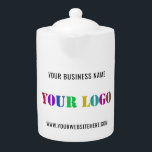 Custom Company Logo Promotional Business Teapot<br><div class="desc">Custom Colors and Fonts - Design Your Own Personalized Teapots with Your Company Logo and Text Promotional Business Teapot - Add Your Logo / Image - Photo or QR Code and Text / Information / more - Resize and move elements with Customization tool. Choose / add your favorite background and...</div>