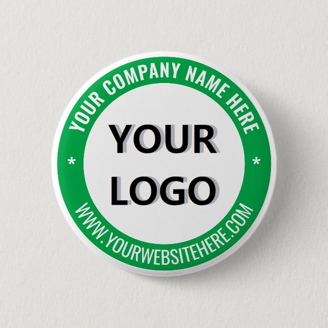 Custom Company Logo Promotional Button Example (Front)