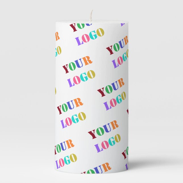 Custom Company Logo Promotional Pillar Candle (Front)