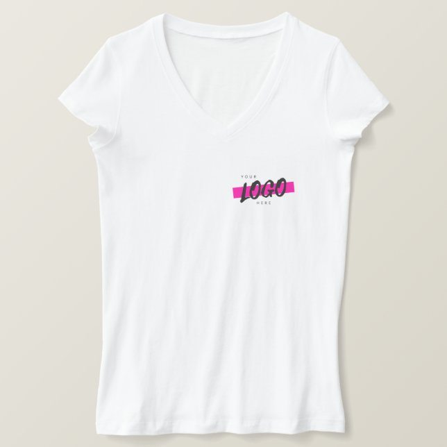 Custom Company Logo Promotional white T-Shirt (Design Front)