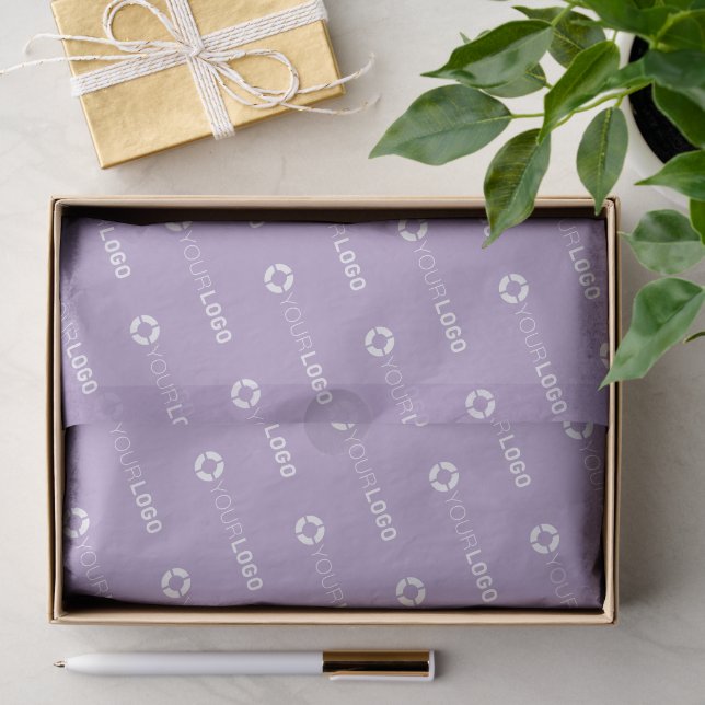 Custom company logo purple branded tissue paper (Gift)