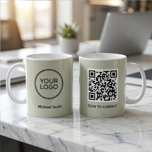 Custom Company Logo QR Code Coffee Mug