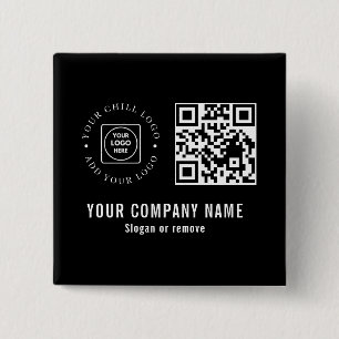 Custom Company Logo QR Code Minimalist Design Button