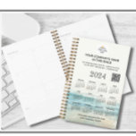Custom Company Logo QR Code Planner Calendar<br><div class="desc">Easily personalize this planner/ calendar with your own company logo and business information. Additionally you can select a background color to match your company's brand design. You also have the additional feature of the full year calendar right on the cover for easy reference. If you have specific design requests or...</div>