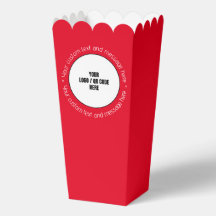 Custom Company Logo QR Code Text Red Popcorn Box