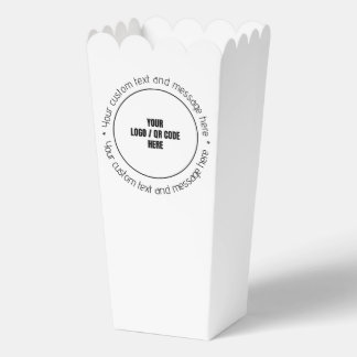 Custom Company Logo QR Code Text White Popcorn Box