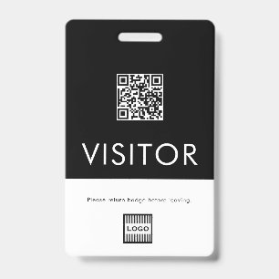 Custom Company Logo QR Code Visitor Badge