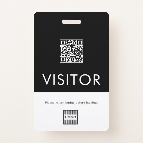 Custom Company Logo QR Code Visitor Badge