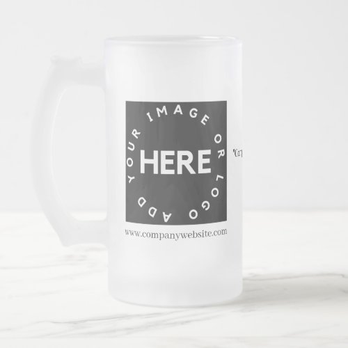 Custom Company Logo  QR Corporate Promotional Frosted Glass Beer Mug