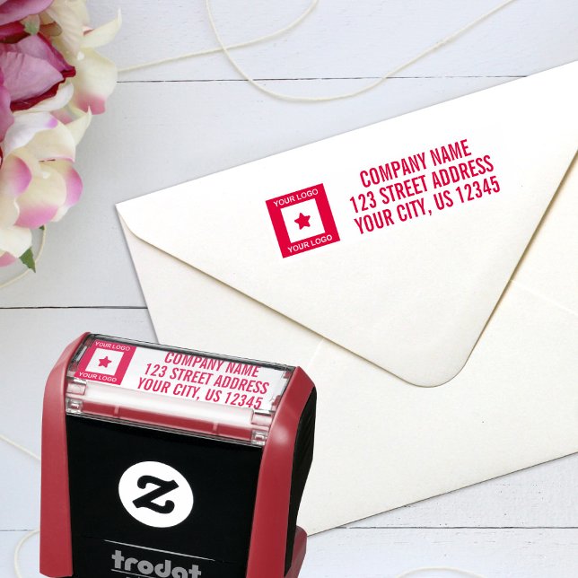 Custom Company Logo Return Address Self-inking Stamp (Creator Uploaded)