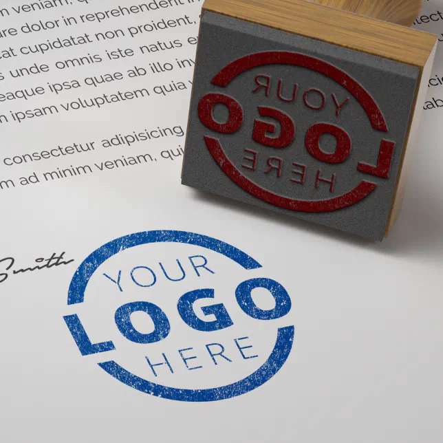 Custom Company Logo Rubber Stamp | Zazzle