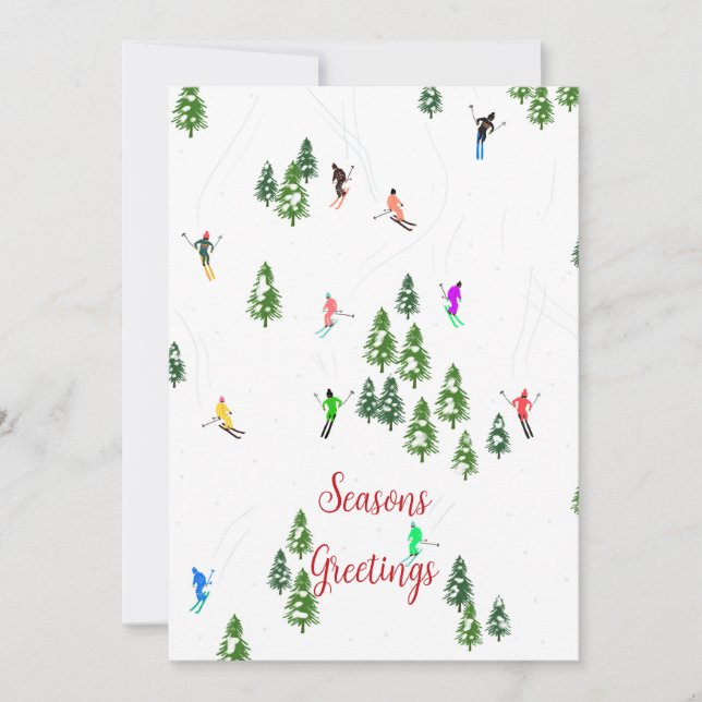 Custom Company Logo Skiing Business  Holiday Card (Front)