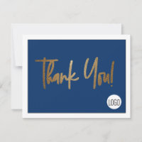 Custom Company Logo Social Faux Gold Blue