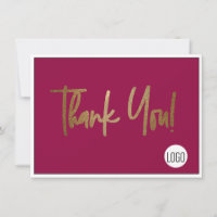 Custom Company Logo Social Faux Gold Red